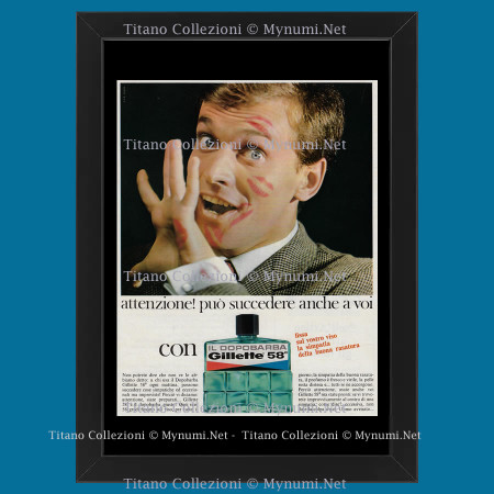 Anos 60 * Anuncio Original "Gillette Dopobarba, Può Succedere Anche a Voi" Cornisa