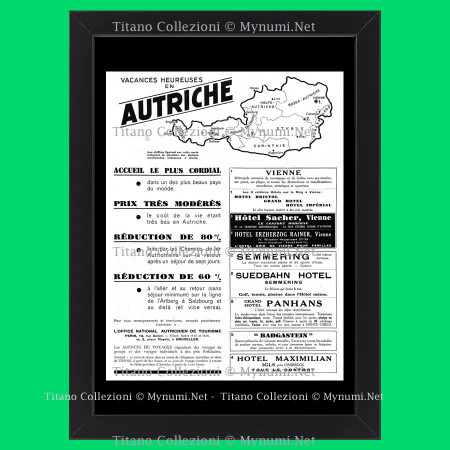 Anos 30 * Anuncio Original "Autriche, Vacances Heureuses, Vienne, Vienna, Austria" Cornisa