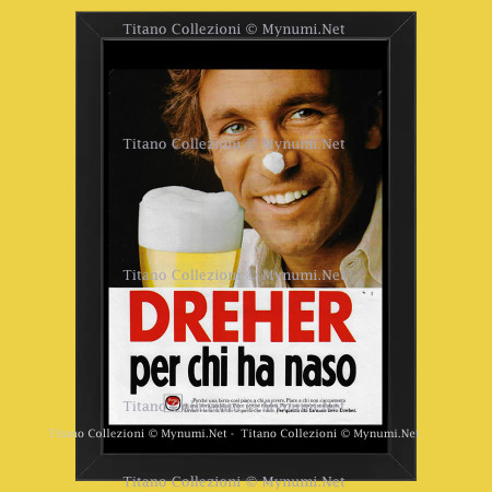 Anos 70 * Anuncio Original "Dreher, Per Chi Ha Naso, Uomo con Schiuma sul Naso" Cornisa