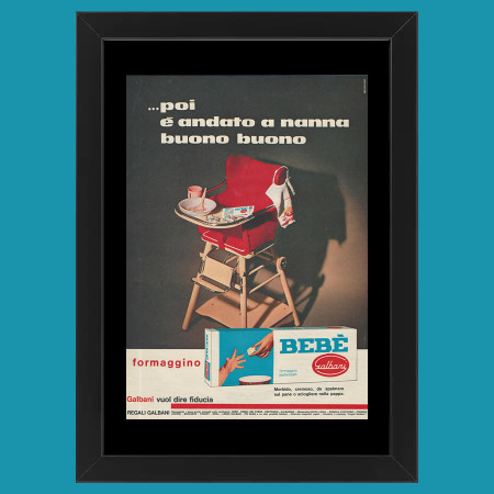 Anos 60 * Anuncio Original "Galbani, Formaggino Bebè" Cornisa