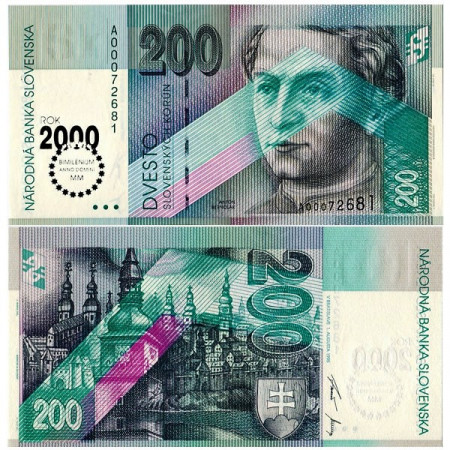 1995 (2000) * Billete Eslovaquia 200 Korun "Millennium" (p37) SC