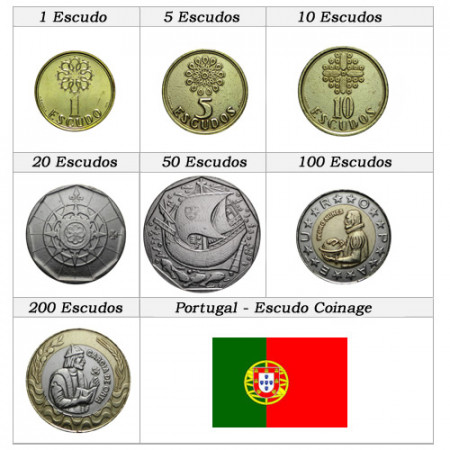 Años Mixto * Serie 7 Monedas Portugal "Escudos"