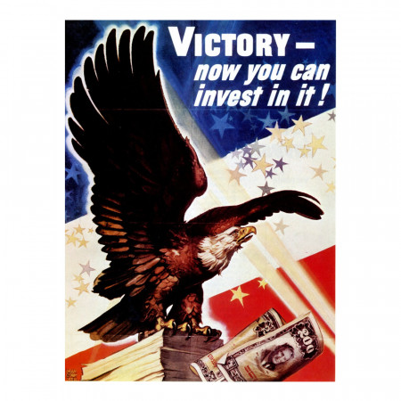 ND (WWII) * Propaganda de Guerra Reproducción "USA - La Vittoria Ora È Un Affare" en Passepartout