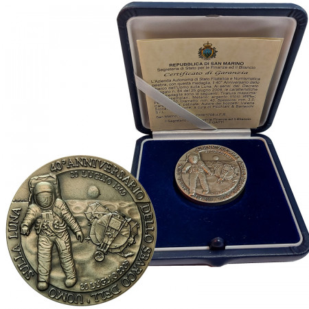 2009 * Medalla Plata San Marino "40 Aniversario del Hombre en la Luna" FDC