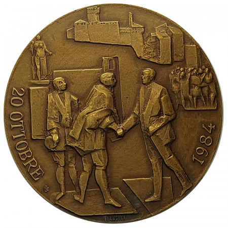 1984 * Medalla Bronce San Marino "Visita del Presidente Pertini" FDC