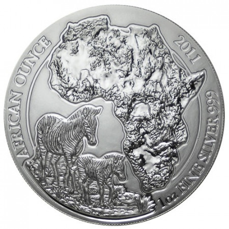 2011 * 50 rwf de plata 1 OZ Ruanda Cebra