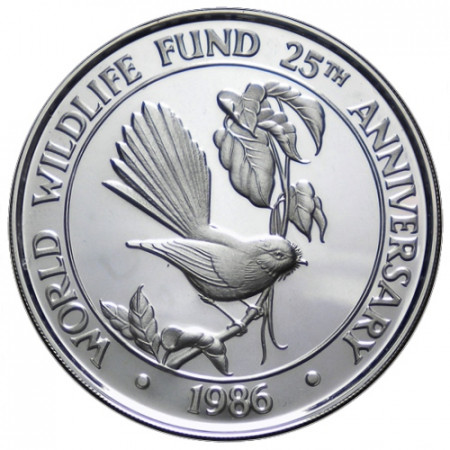 1986 * 10 Tala Plata Samoa "25° Fundación WWF" (KM 72) PROOF