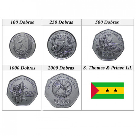 Años Mixto * Serie 5 monedas Santo Tomé y Príncipe