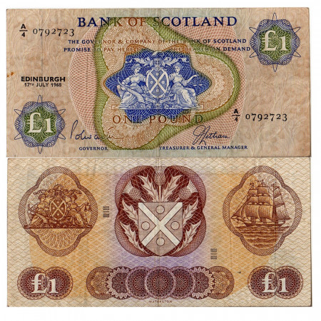 1968 * Billete Escocia 1 pound MBC