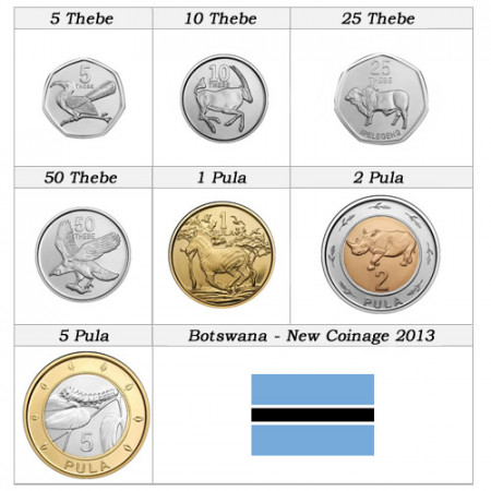 2013 * Serie 7 monedas Botsuana