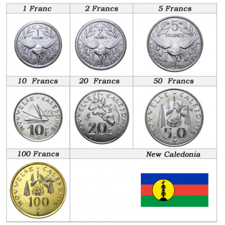 Años Mixto * Serie 7 monedas Nueva Caledonia