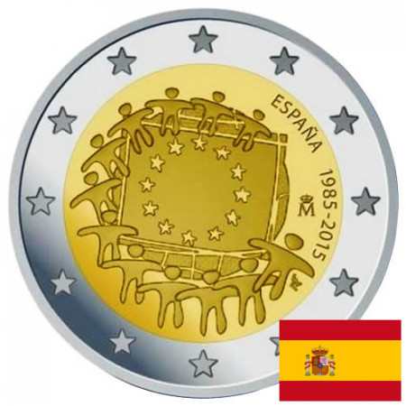 2015 * 2 Euro ESPANA "30 Aniversario de La Bandera Europea"