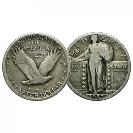 1927 (P) * 25 Cents Cuarto de Dólar Estados Unidos "Standing Liberty" cMBC