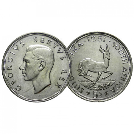 1951 * 5 Shillings Plata Sudáfrica "Jorge VI" (KM 40.2) EBC+