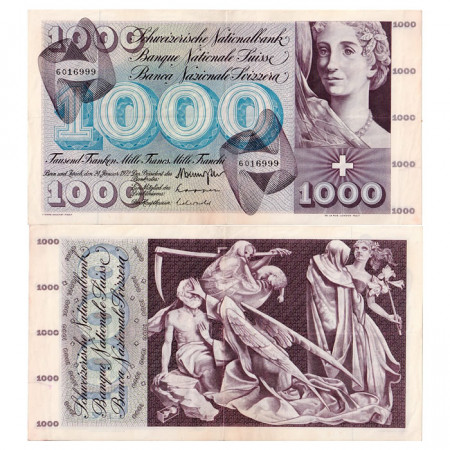 1972 * Billete Suiza 1000 Franken  - Firma 42 MBC