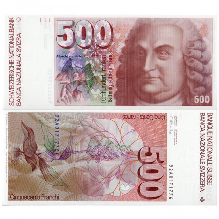 1992 * Billete Suiza 500 Franken  - Firma 61 SC