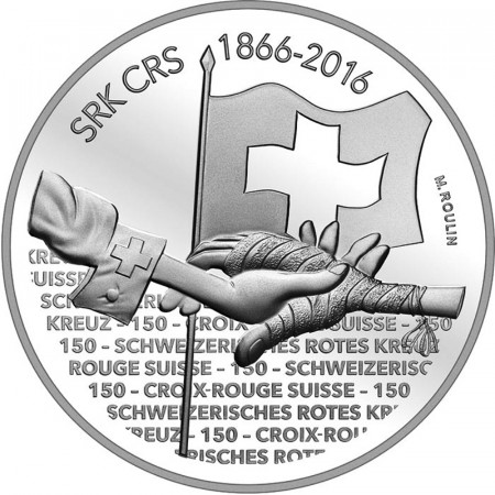 2016 * 20 Francs Plata Suiza "150 Years of Swiss Red Cross" FDC