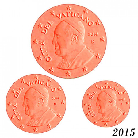 2015 * Set VATICANO 5, 2 y 1 Céntimos "Papa Francisco" Año II FDC 