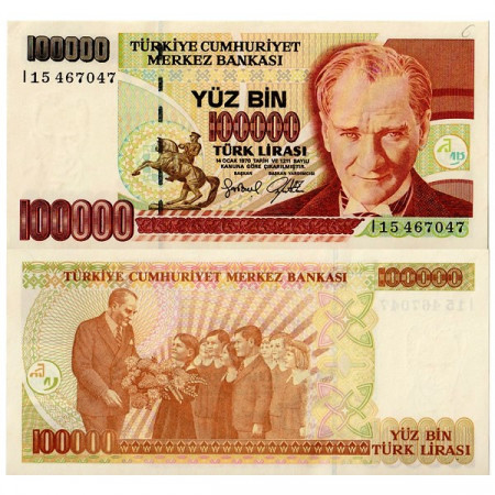 L.1970 (1997) * Billete Turquía 100.000 Lira "Kemal Atatürk" (p206) SC 