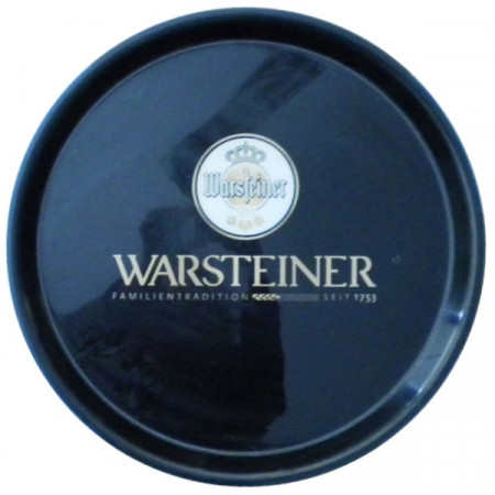 Bandeja * Warsteiner Cerveza Plástico Redonda Negro "Logo" Publicidad Vintage