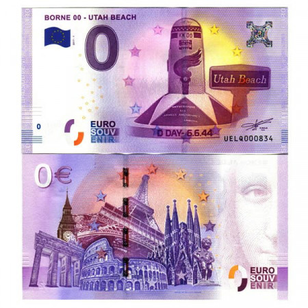 2017-1 * Billete Souvenir Francia Unión Europea 0 Euro "Borne 00 - Utah Beach" SC