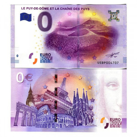 2017-2 * Billete Souvenir Francia Unión Europea 0 Euro "Le Puy-de-Dôme et la La chaîne des Puys" SC