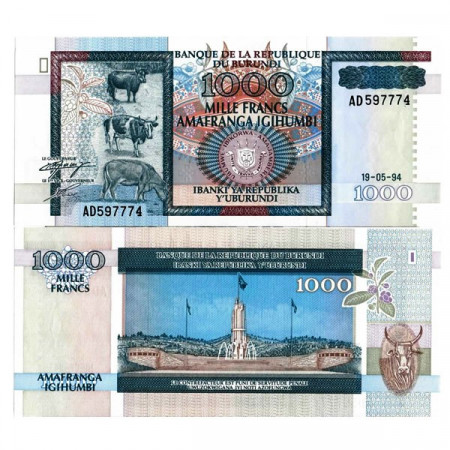 1994 * Billete Burundi 1000 Francs (p39a) SC