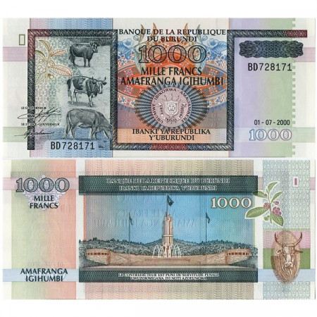 2000 * Billete Burundi 1000 Francs (p39c) SC