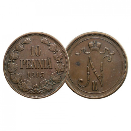 1915 * 10 Pennia FINLANDIA "Gran Ducado - Imperio Ruso" (KM 14) MBC+