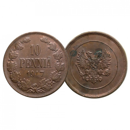 1917 * 10 Pennia FINLANDIA "Gobierno de Kerensky - Guerra Civil" (KM 18) cFDC