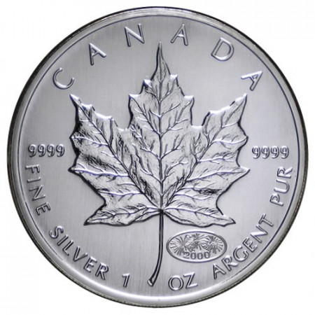 2000 * 5 Dollars Plata 1 OZ Canadà "Hoja de Arce - Maple Leaf - Fireworks" FDC