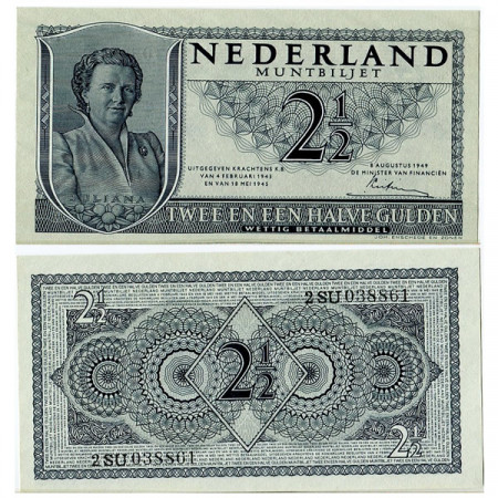 1949 * Billete Países Bajos 2,5 Gulden "Reina Juliana" (p73) SC