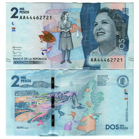 2015 (2016) * Billete Colombia 2000 Pesos "Débora Arango Pérez" (pNew) SC