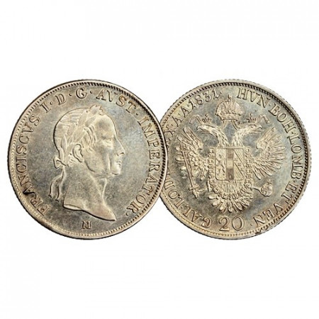 1831 M * 20 Kreuzer Plata Austria "Francisco II (I)  - Monarquía de Habsburg" (KM 2147) EBC