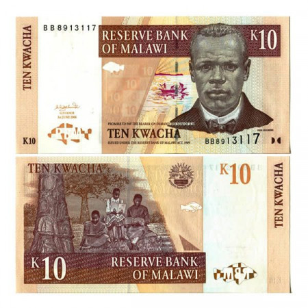 2004 * Billete Malaui 10 Kwacha "J Chilembwe" (p43b) SC