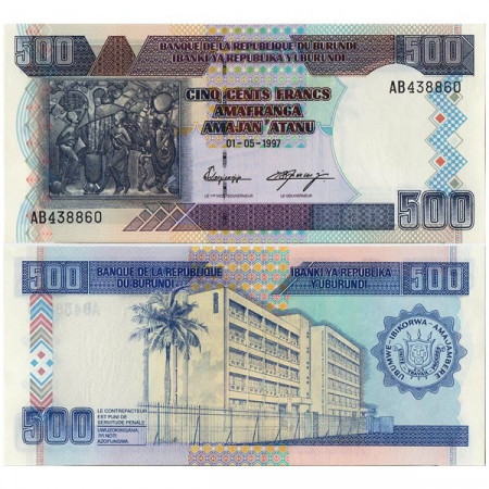 1997 * Billete Burundi 500 Francs "Native Painting" (p38a) SC