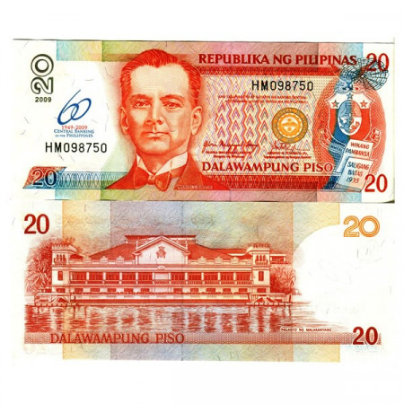 2009 * Billete Filipinas 20 Piso "60th Anniversary Bangko Sentral" (p200) SC
