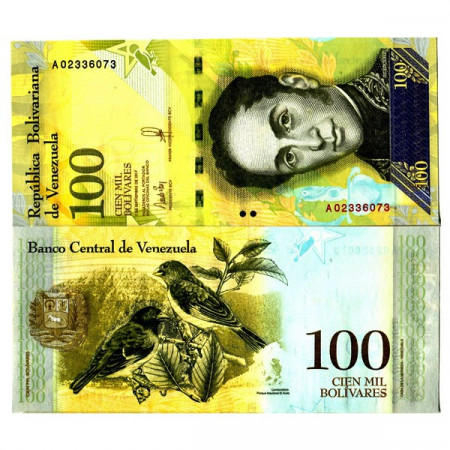 2017 * Billete Venezuela 100.000 Bolivares "Simón Bolívar" (p100) SC