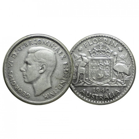 1940 (m) * 1 Florin Plata Australia "Escudo - Jorge VI" (KM 40) BC+