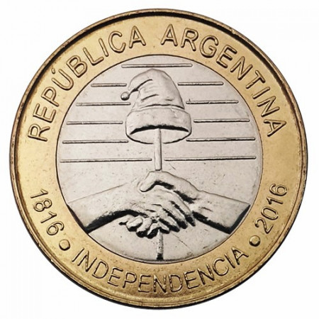 2016 * 2 Pesos Bimetálico Argentina "Bicentenario de la Independencia" (KM New) SC