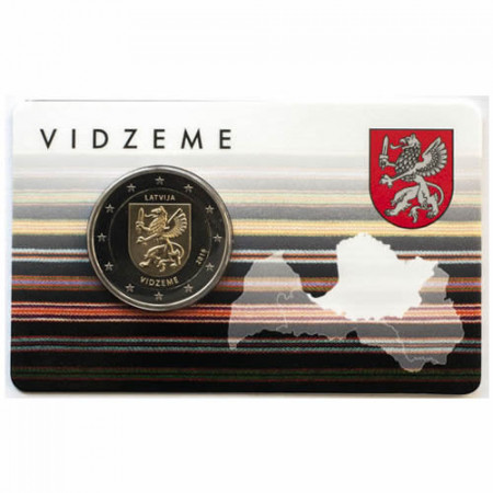 2016 * 2 Euro LETONIA "Región de Vidzeme" (1/4) Coincard