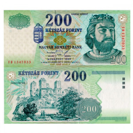 1998 * Billete Hungría 200 Forint "King Robert" (p178a) SC