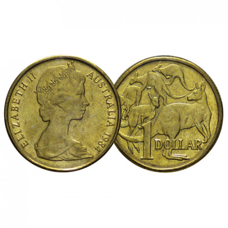 1984 * 1 Dollar Australia "Mob of Roos - 2nd Portrait" (KM 77) EBC