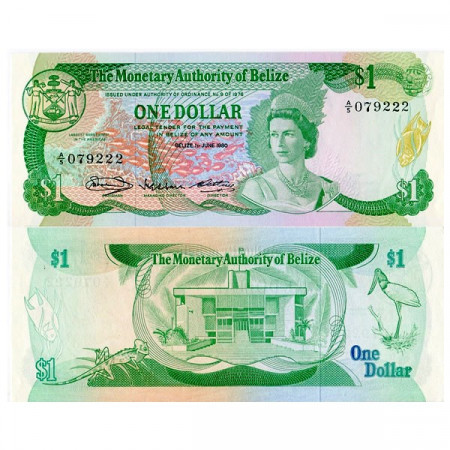 1980 * Billete Belice 1 Dollar “Isabel II” (p38a) SC