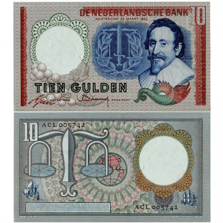 1953 * Billete Países Bajos 10 Gulden "H De Groot" (p85) EBC+