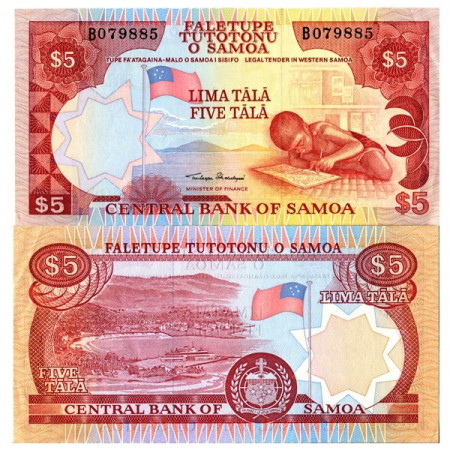 ND (1985) * Billete Samoa 5 Tala "Western - Apia Harbor" (p26) SC