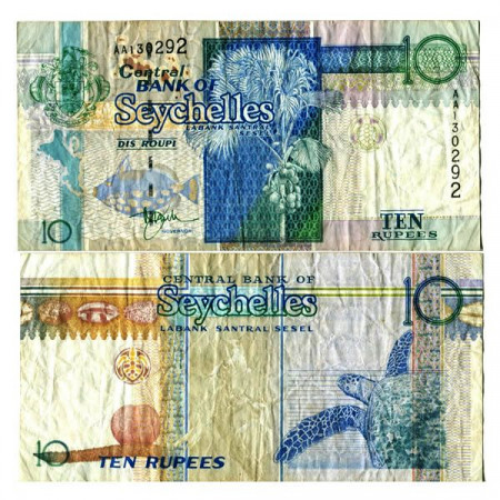ND (1998) * Billete Seychelles 10 Rupees "Coco de Mer" (p36a) BC