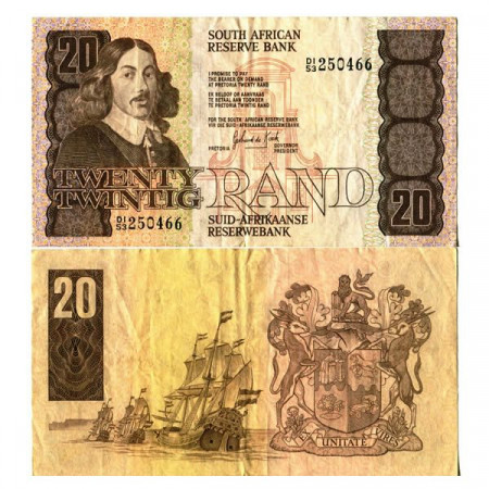 ND (1982-85) * Billete Sudáfrica 20 Rand "Jan van Riebeeck" (p121c) MBC+