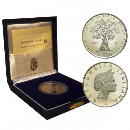1986 * 500 Lire Plata Italia "Año de la Paz" (KM 120) PROOF