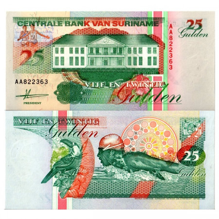 1991 * Billete Surinam 25 Gulden "Central Bank - Paramaribo" (p138a) SC